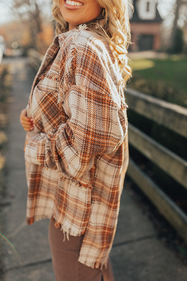 Harvest Cheer Plaid Jacket In Birch