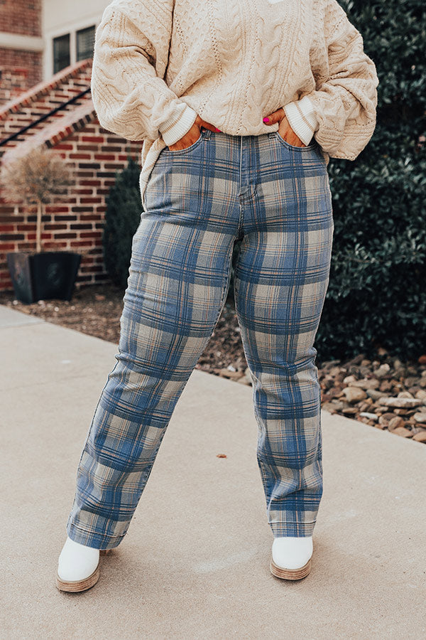 Judy Blue Salute High Waist Plaid Jeans Curves