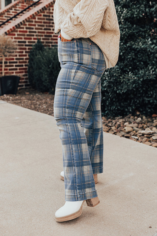 Judy Blue Salute High Waist Plaid Jeans Curves