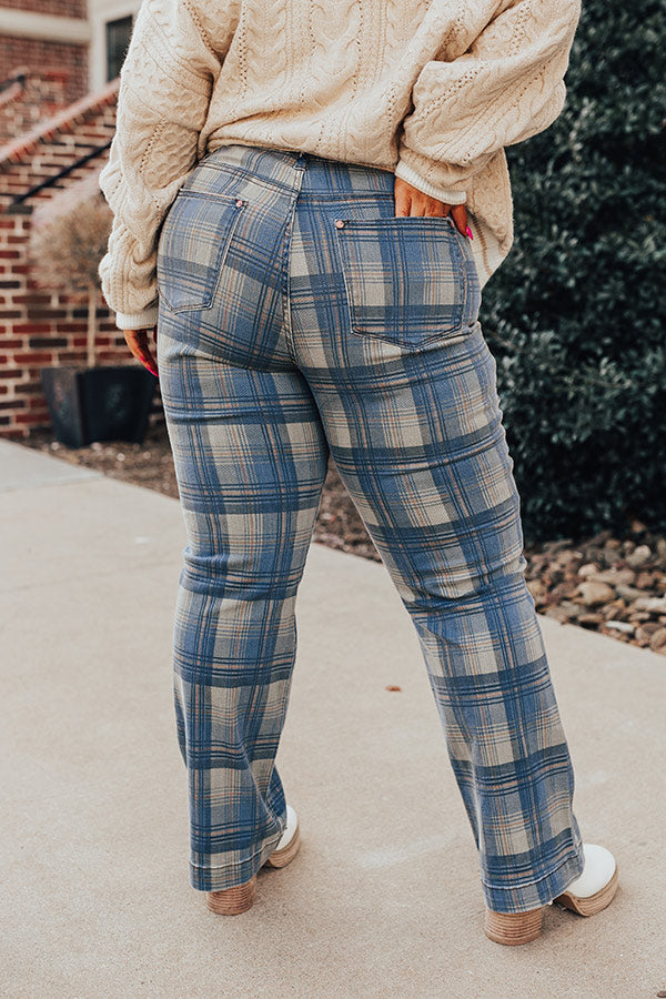 Judy Blue Salute High Waist Plaid Jeans Curves