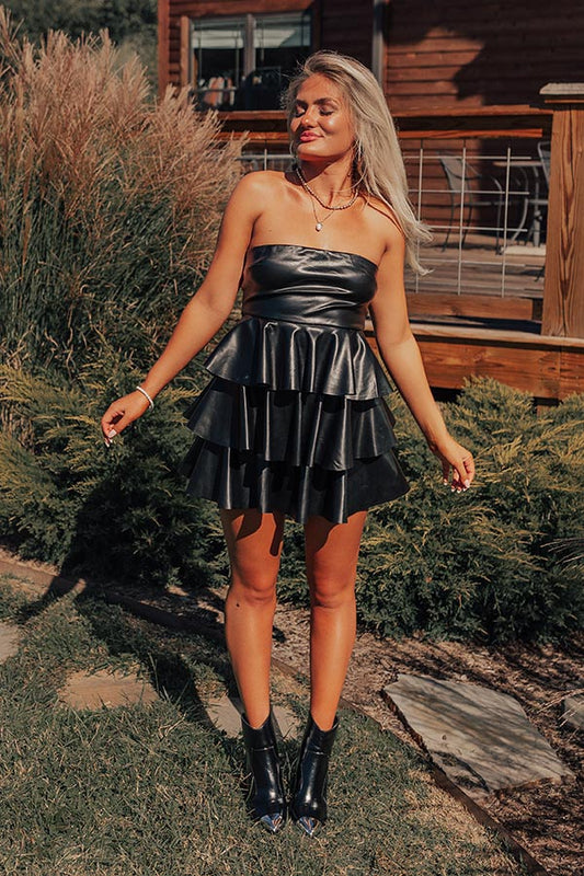 Legacy Of Luxury Faux Leather Mini Dress