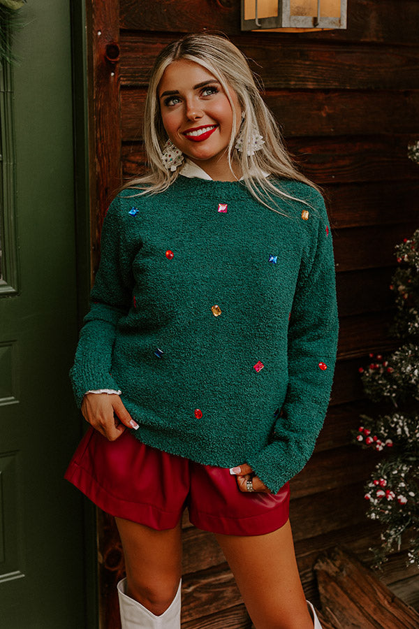 Keeping It Cool Embellished Knit Sweater