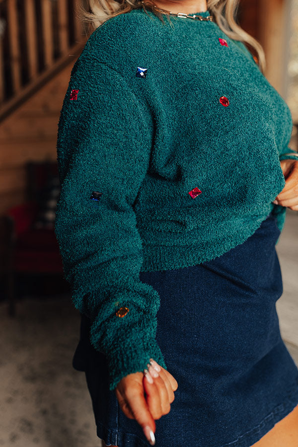 Keeping It Cool Embellished Knit Sweater Curves
