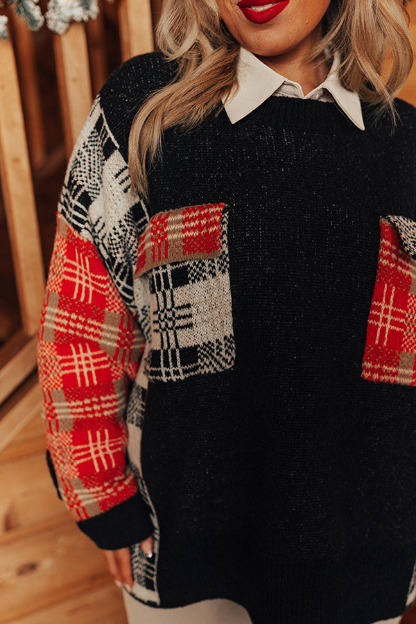 Beloved Memories Plaid Sweater Curves