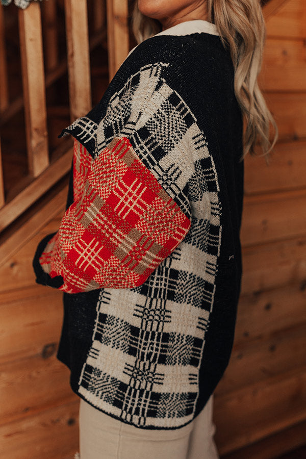 Beloved Memories Plaid Sweater Curves
