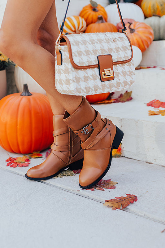 The Kristen Faux Leather Boot In Camel
