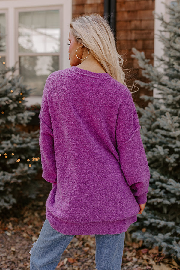 Rushing Winds Oversized Knit Sweater In Orchid