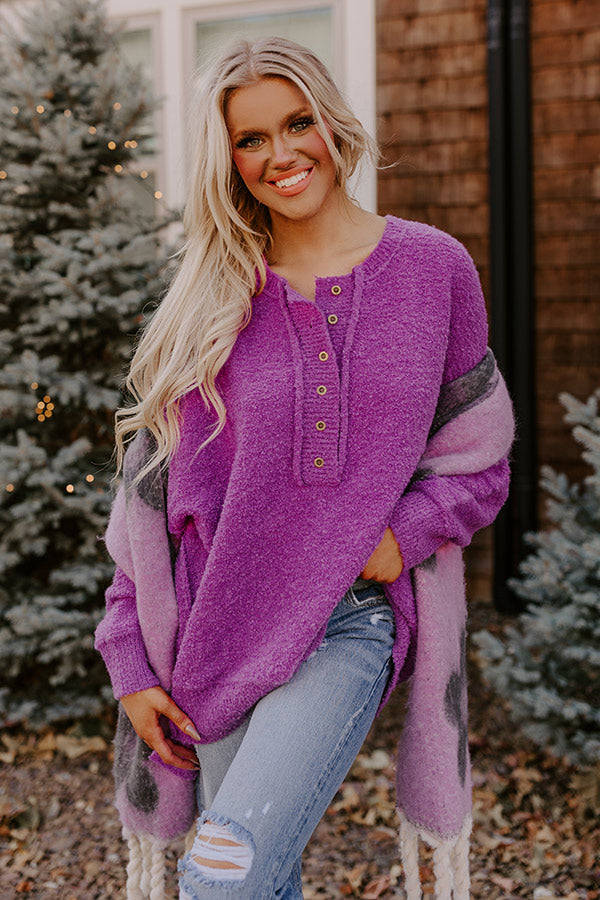 Rushing Winds Oversized Knit Sweater In Orchid