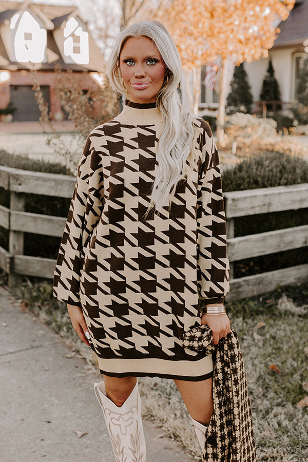 Smooth Sounds Houndstooth Sweater Dress Smooth Sounds Houndstooth Sweater Dress