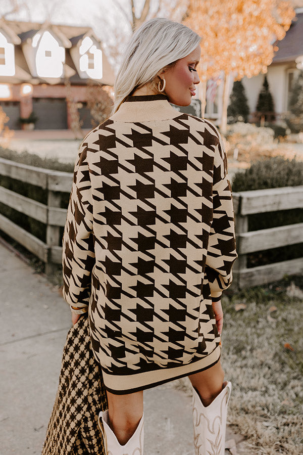 Smooth Sounds Houndstooth Sweater Dress