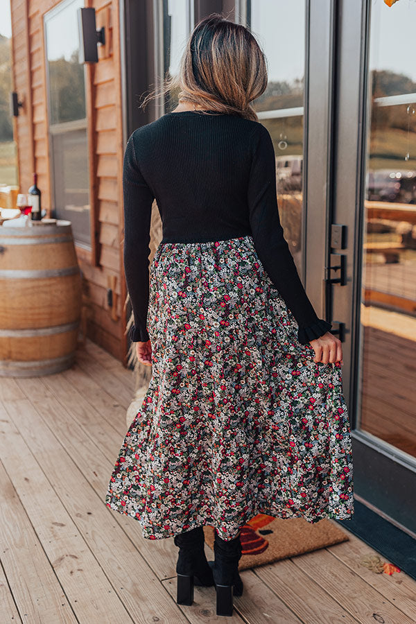 Sonoma Breeze Floral Midi In Black