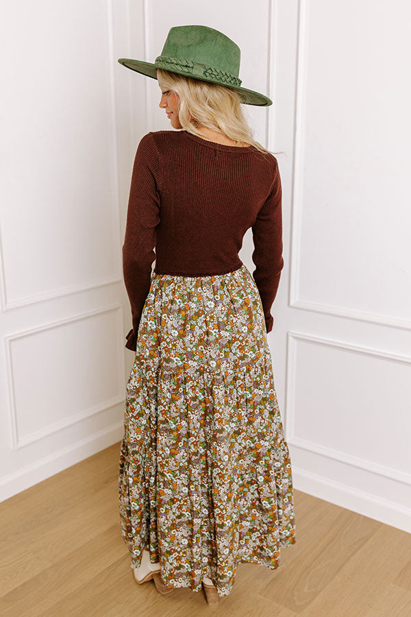 Sonoma Breeze Floral Midi In Chocolate