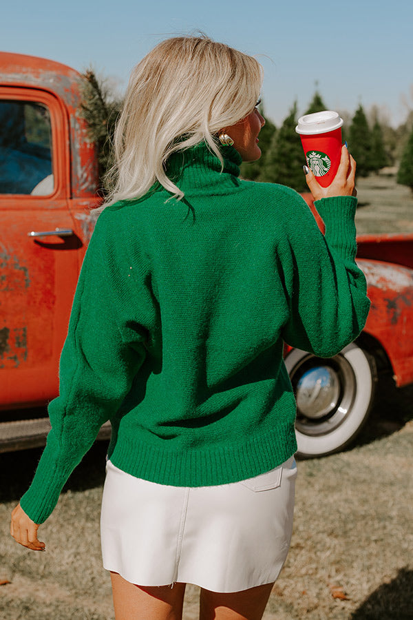 Merry Turtle Neck Sweater In Green