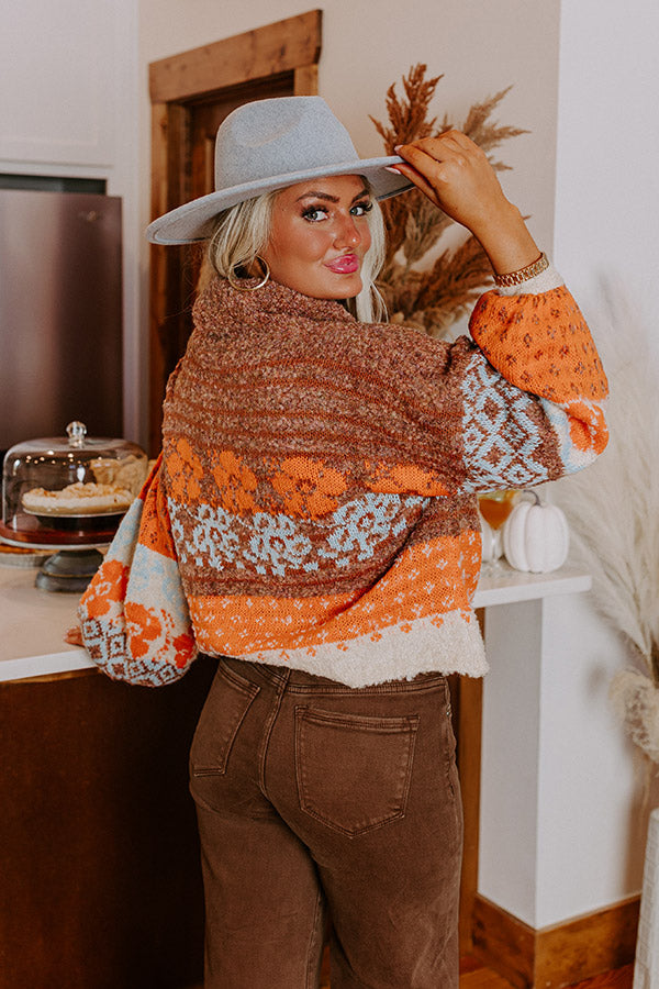 Autumn Brunch Knit Sweater in Cinnamon