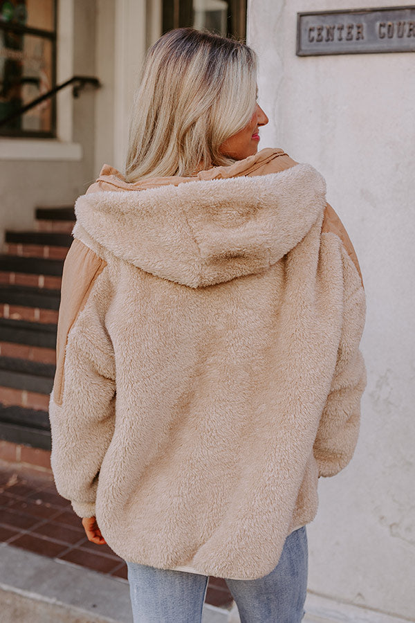 Bonfire Nights Sherpa Pullover in Khaki