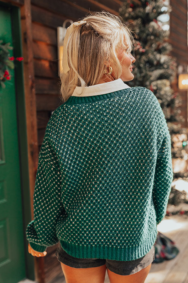Mountain View Knit Sweater In Hunter Green