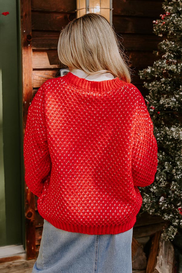 Mountain View Knit Sweater In Red