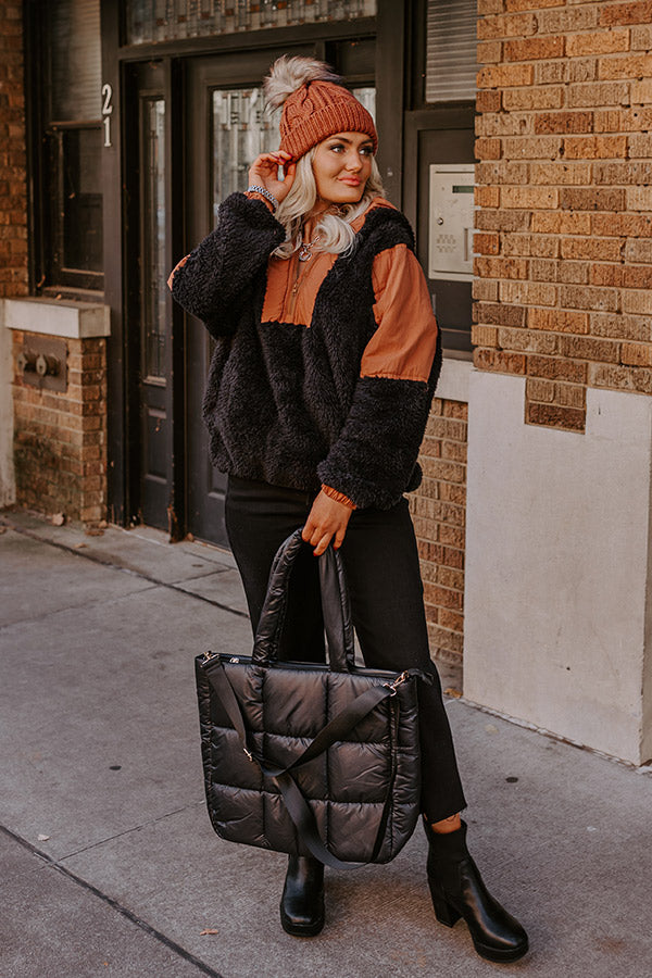 Bonfire Nights Sherpa Pullover in Black