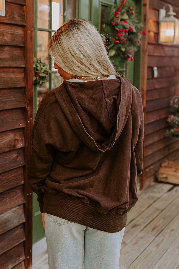 Fireside Comfort Mineral Wash Hoodie In Mocha