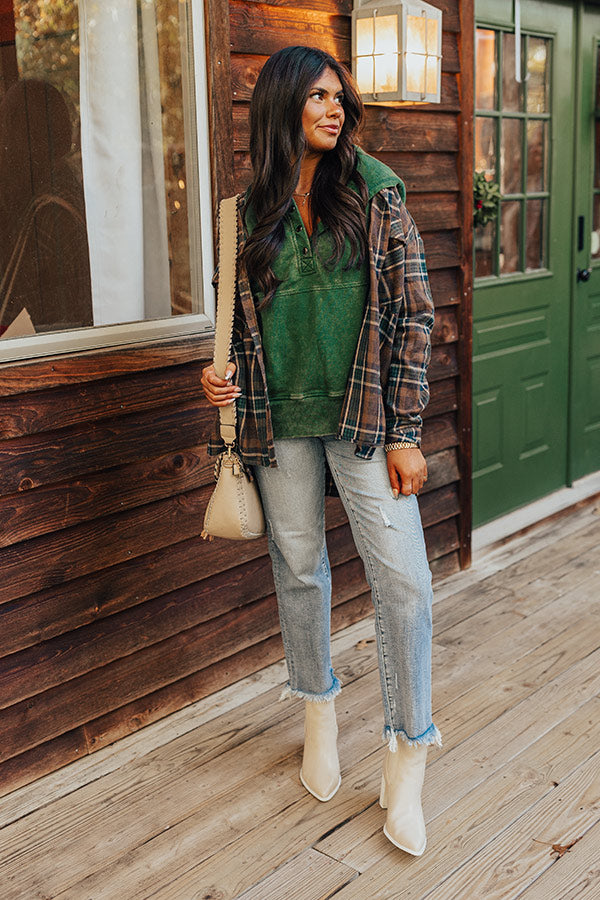 Fireside Comfort Mineral Wash Hoodie In Green