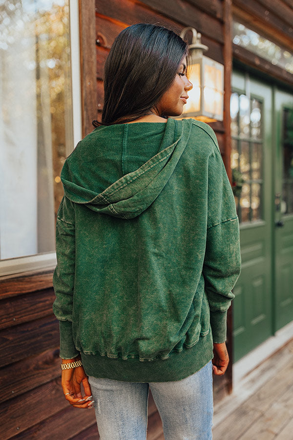 Fireside Comfort Mineral Wash Hoodie In Green
