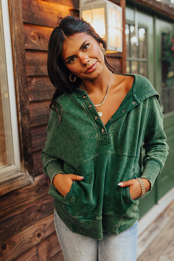 Fireside Comfort Mineral Wash Hoodie In Green