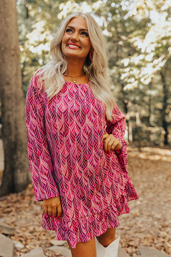 Misty Starlight Shift Dress In Violet