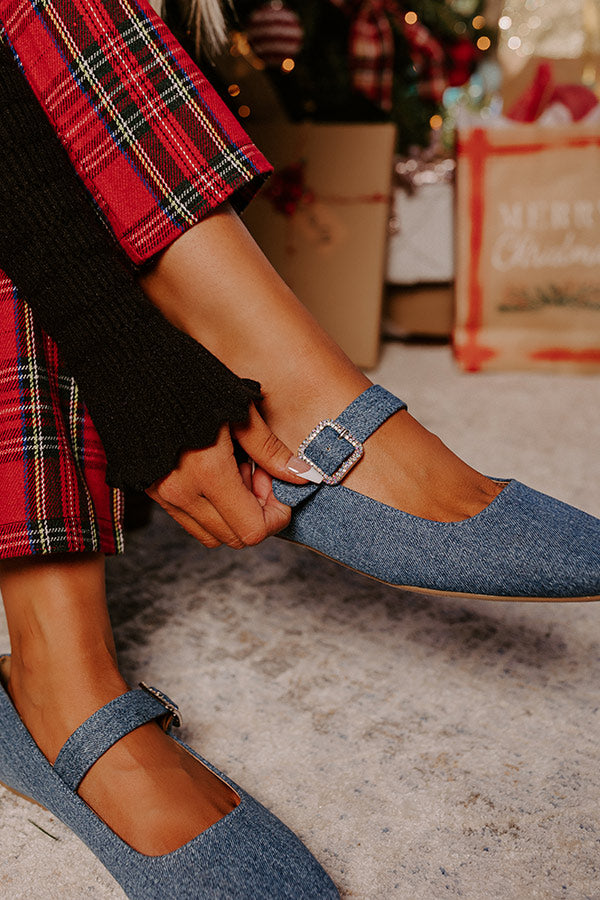 Paris Dreaming Denim Flat in Medium Wash