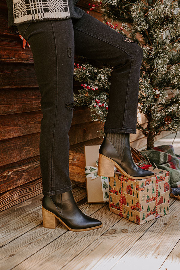 The Benett Faux Leather Bootie in Black