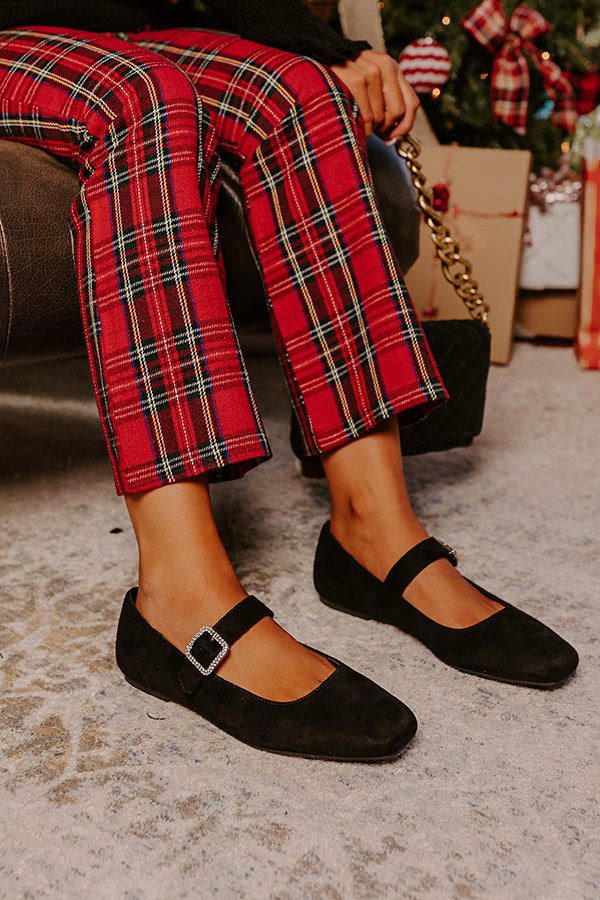 Paris Dreaming Faux Suede Flat in Black