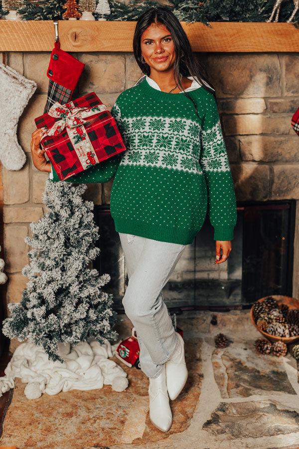 First Snow Feels Knit Sweater in Green