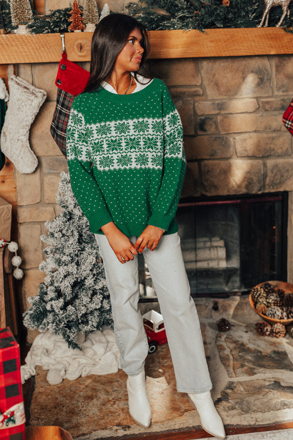 First Snow Feels Knit Sweater in Green