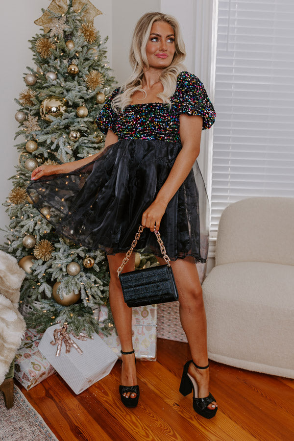 Cocktail Hour Organza Mini Dress S / Black