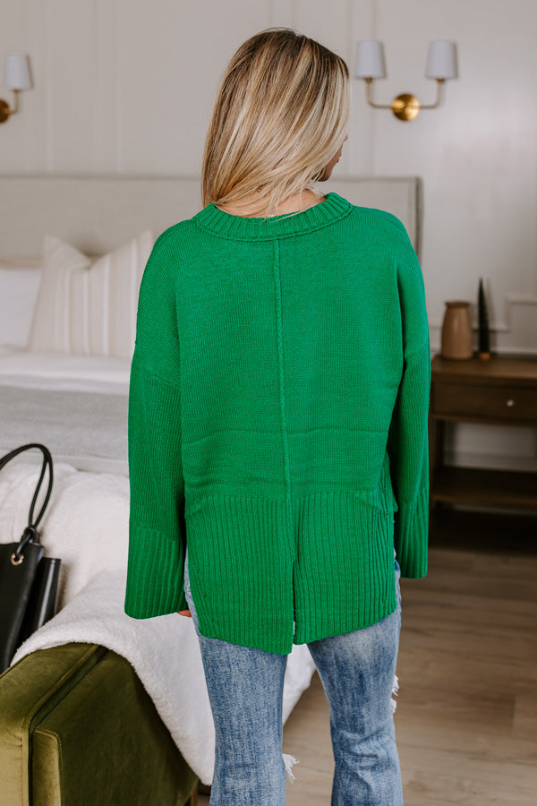 Under The Clouds Sweater In Kelly Green