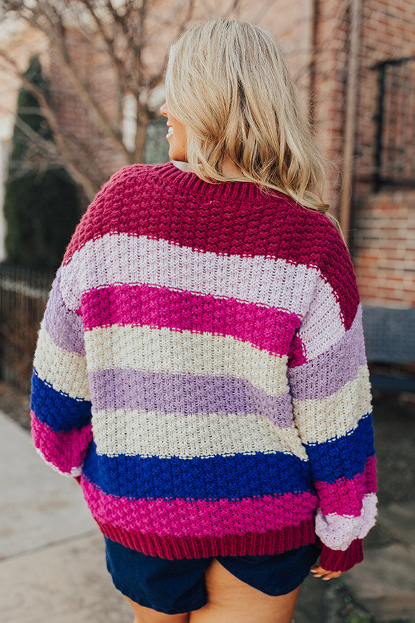 Latte Break Knit Sweater in Wine