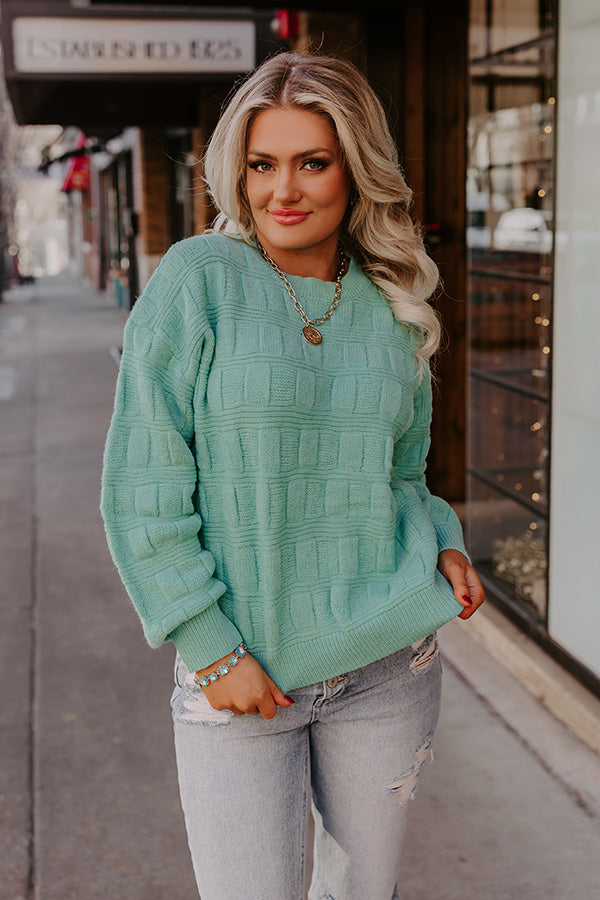 Crackling Fire Knit Sweater In Mint