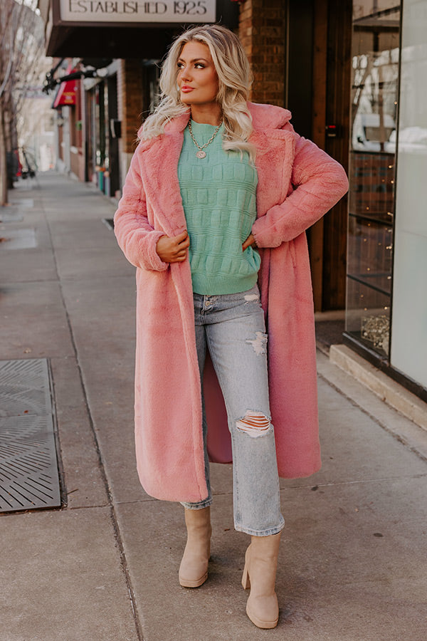 Crackling Fire Knit Sweater In Mint