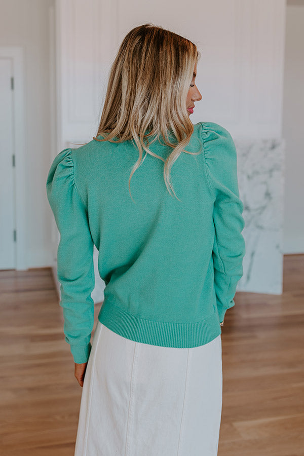 Lovely Tokens Sweater Top In Mint
