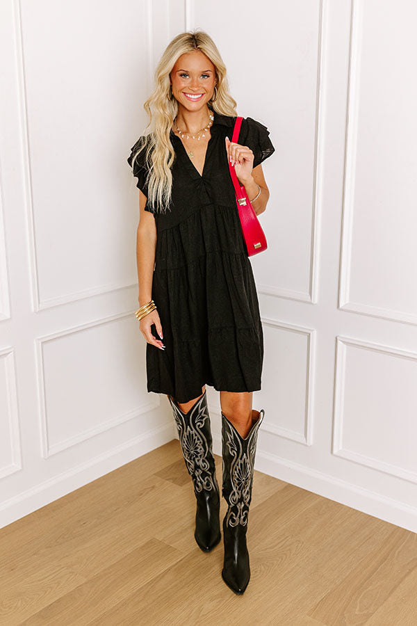 Newsworthy Style Linen-Blend Babydoll Dress In Black M / Black Newsworthy Style Linen-Blend Babydoll Dress In Black M / Black