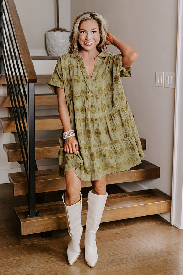 Dancing In The Sun Babydoll Dress In Sage M / Sage