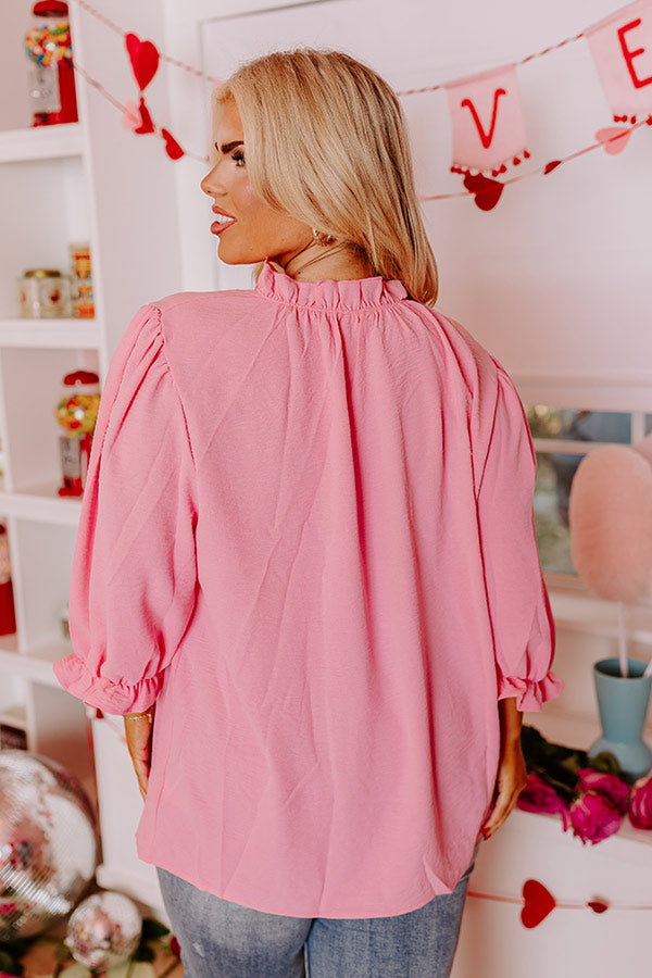 Brunch Date Shift Top in Pink Curves