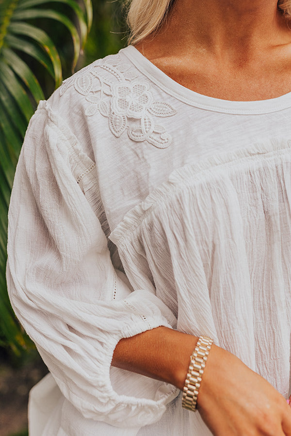 Serenity Song Babydoll Top In White