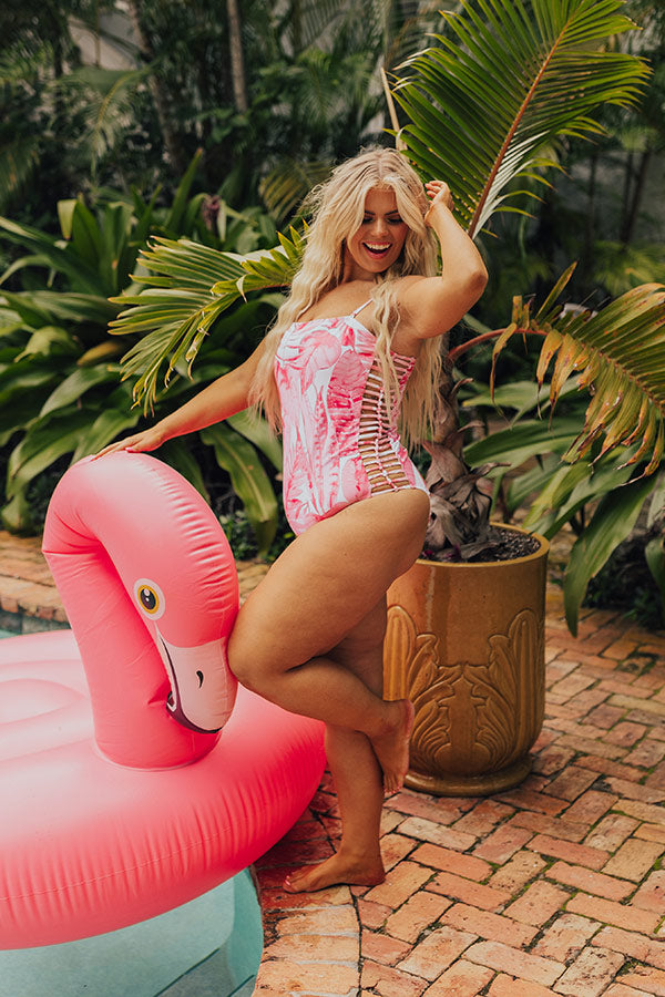 Palm Paradise One Piece Swimsuit Curves