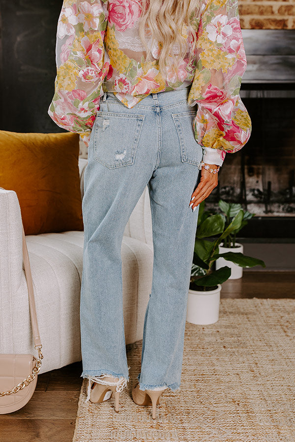 Just USA Kai High Waist Distressed Straight Leg Jean