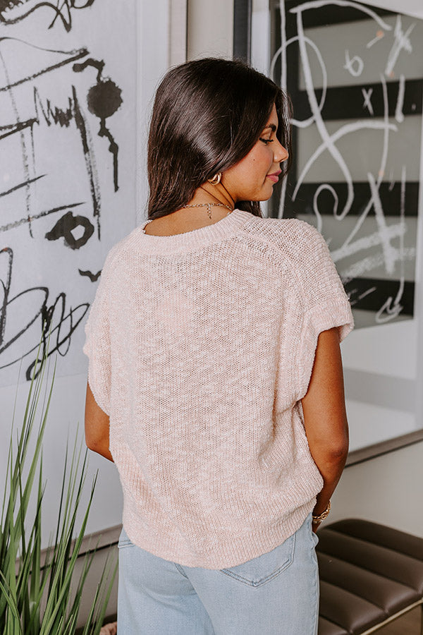 Trip To Barcelona Knit Top in Light Peach