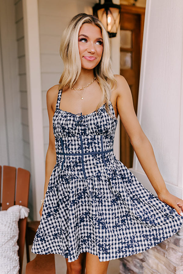 Springtime Sips Embroidered Mini Dress