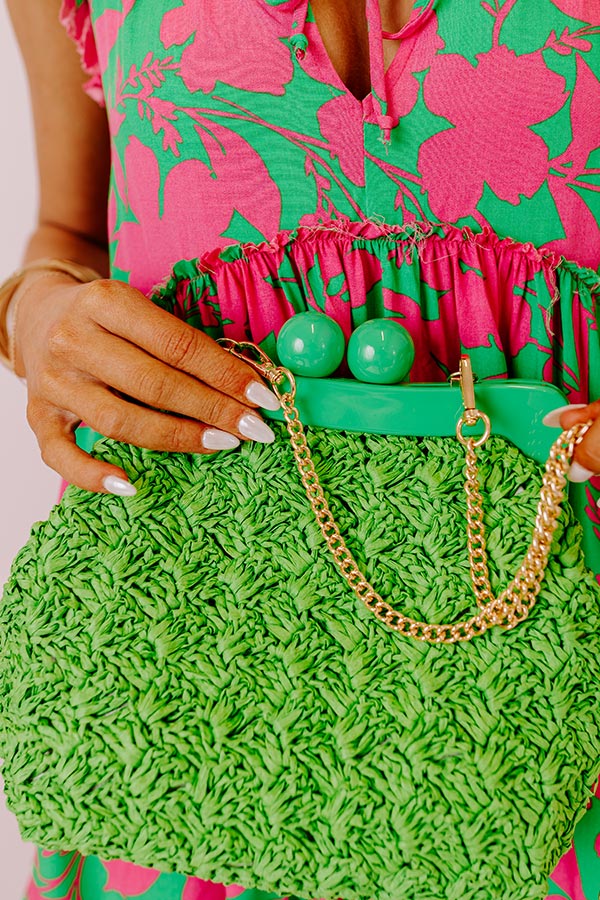 Naomi Woven Crossbody In Kelly Green