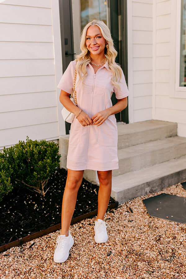 Casual Outing Mini Dress in Blush