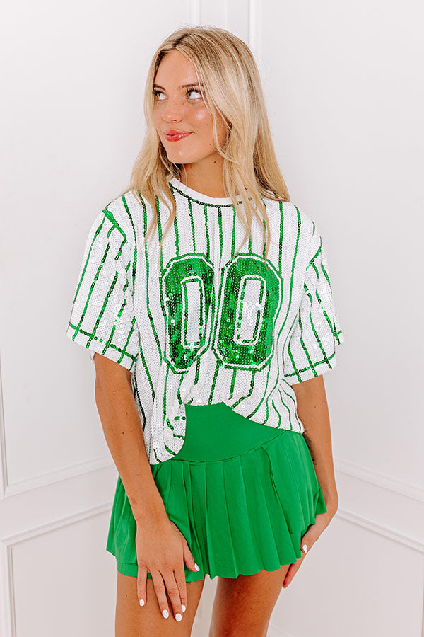Spirit Squad Sequin Top in Green