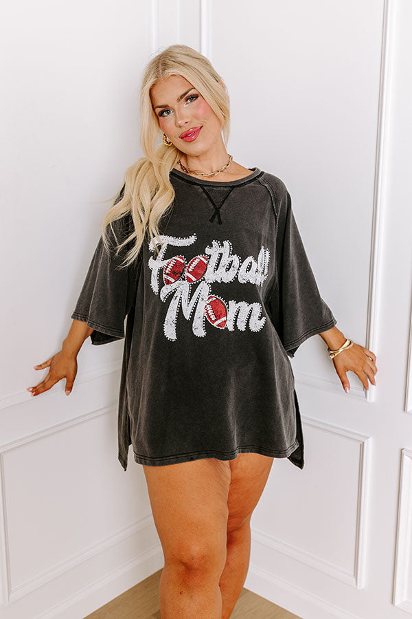 Football Mom Embellished Top Curves